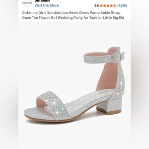Girls Silver Sparkle Embellished Heels